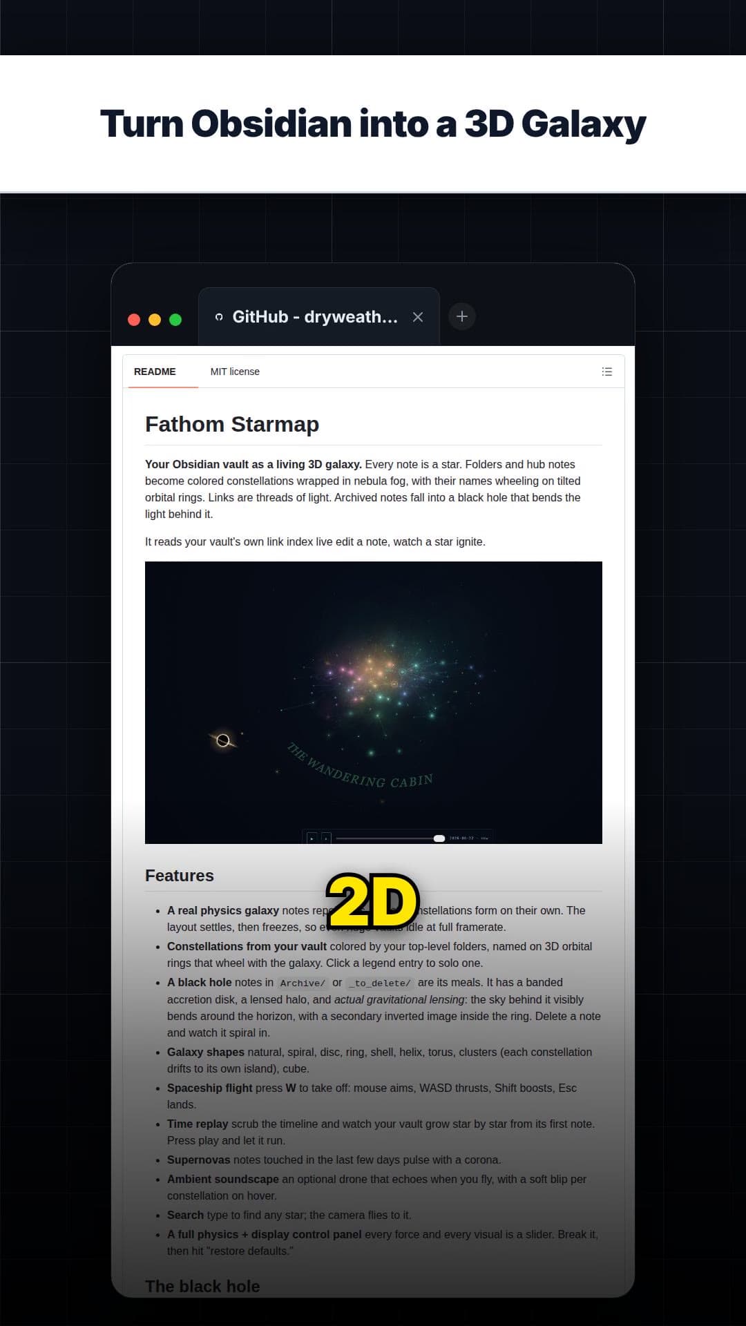 Turn Obsidian into a 3D Galaxy — repo signal thumbnail