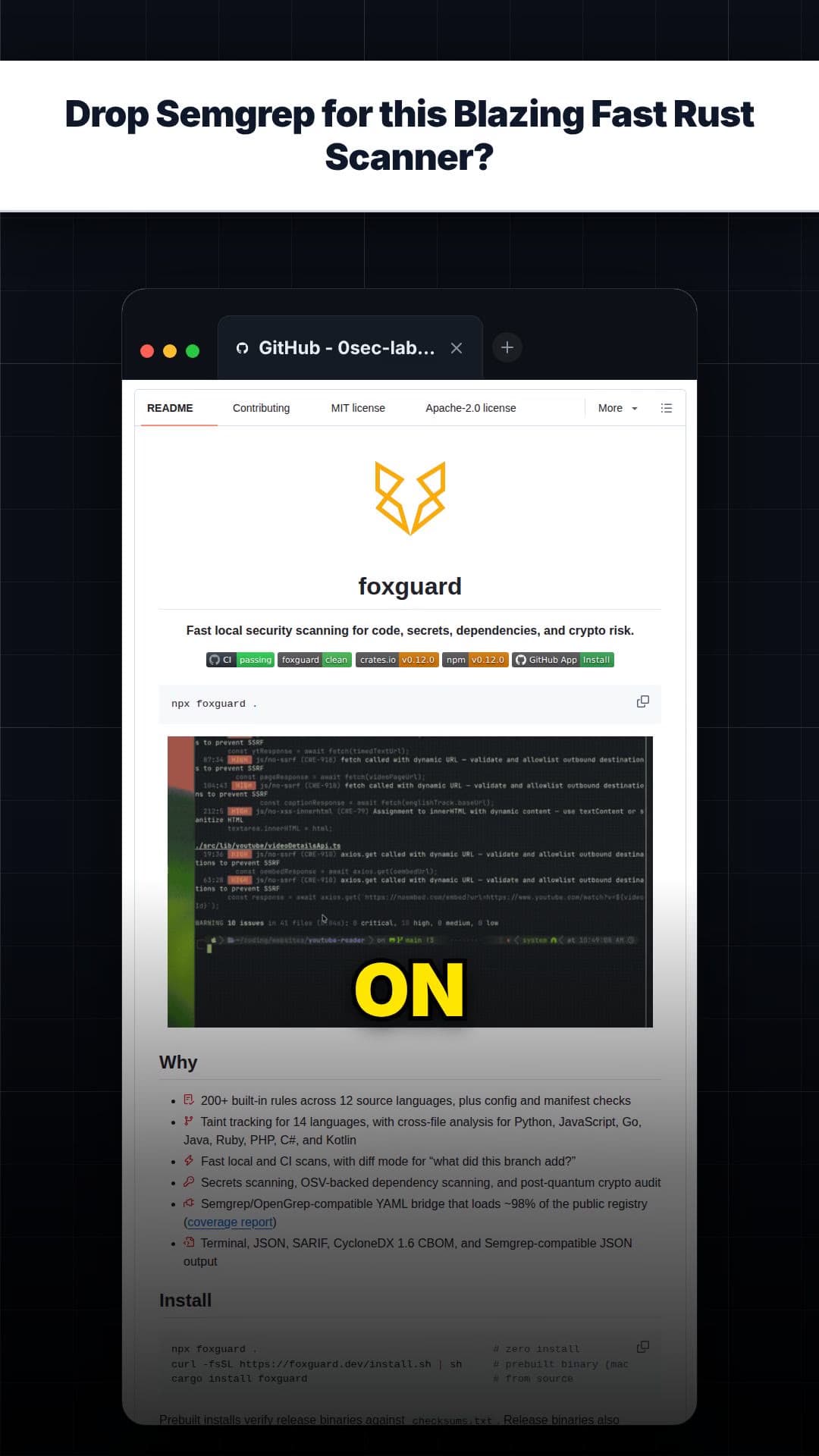 Drop Semgrep for this Blazing Fast Rust Scanner? — repo signal thumbnail