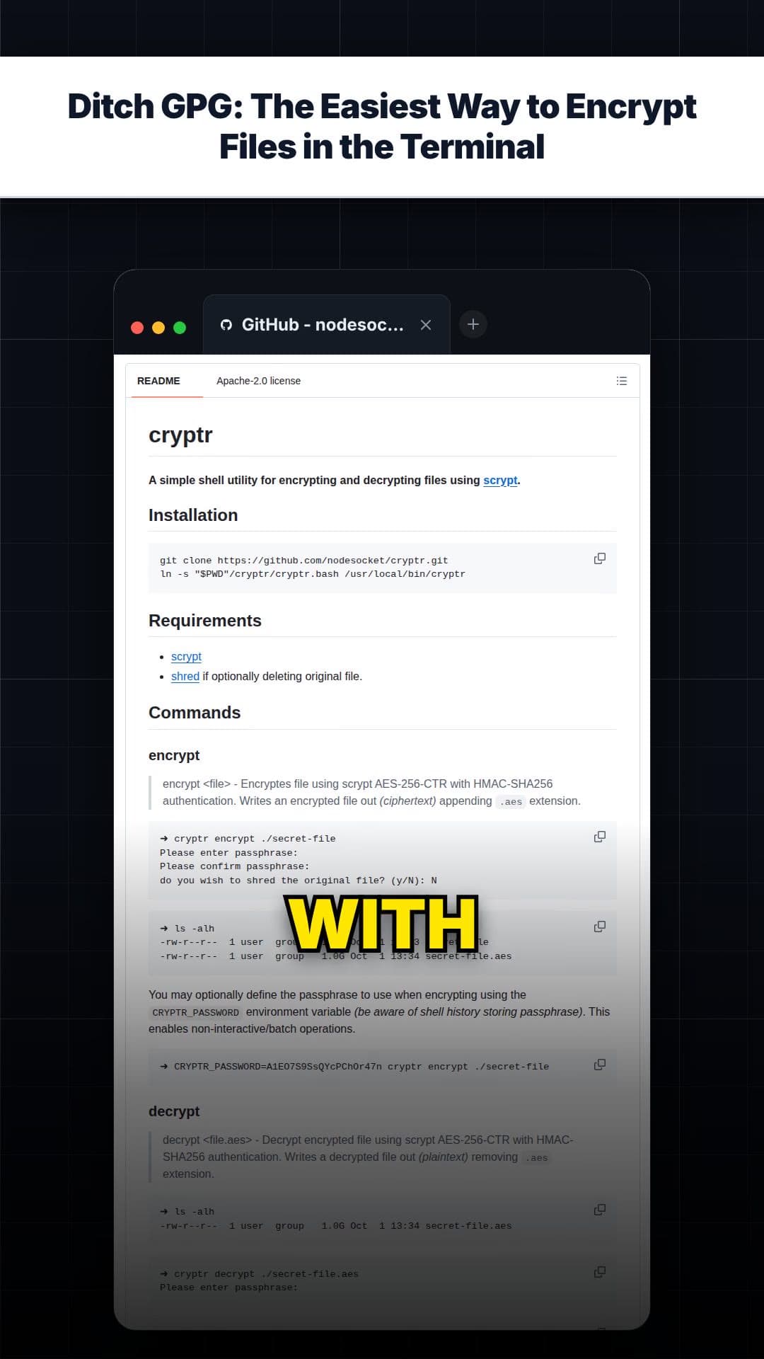 Ditch GPG: The Easiest Way to Encrypt Files in the Terminal — repo signal thumbnail
