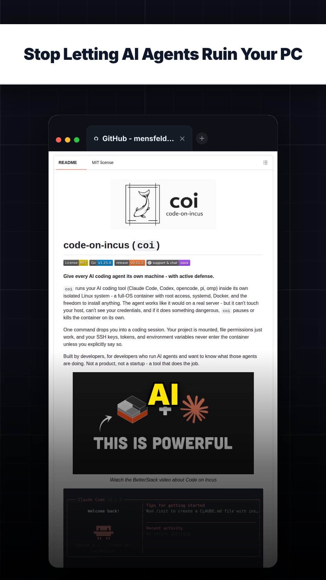 Stop Letting AI Agents Ruin Your PC — repo signal thumbnail