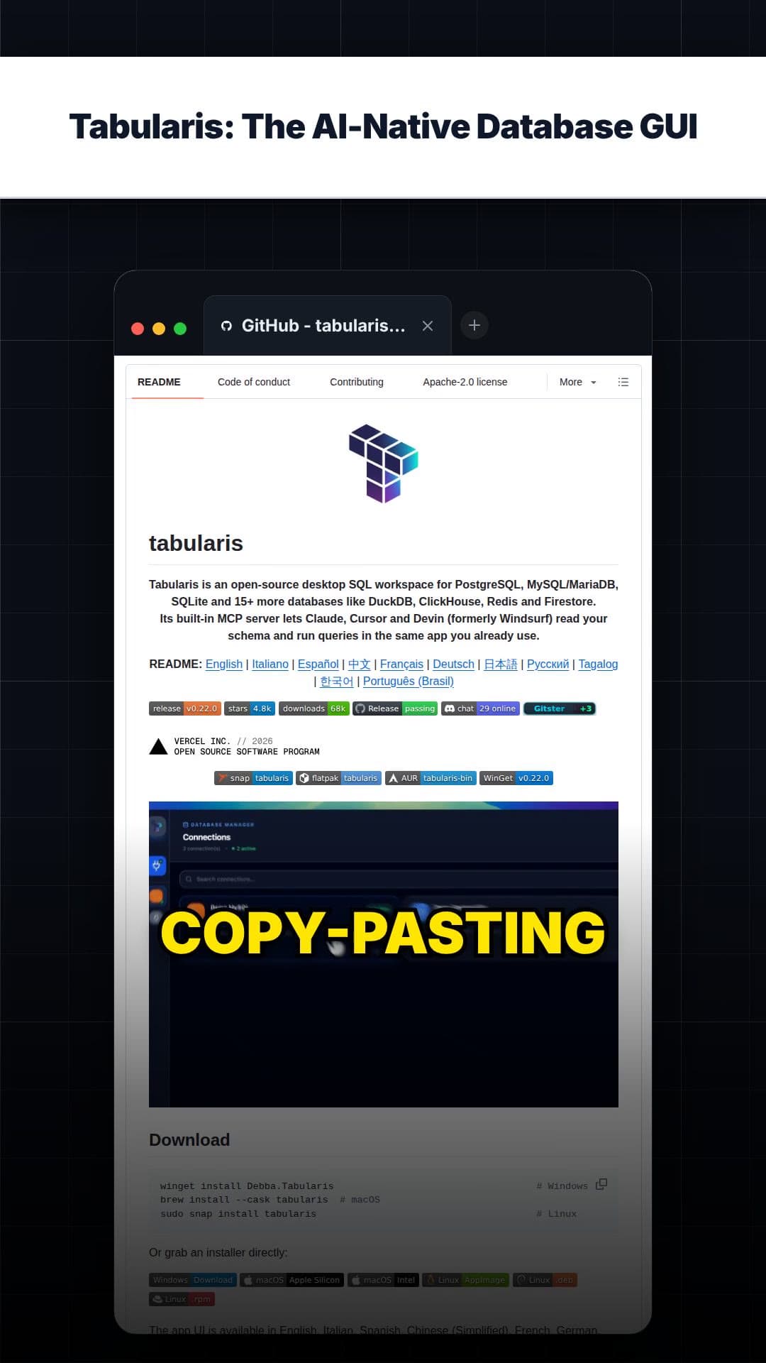 Tabularis: The AI-Native Database GUI — repo signal thumbnail